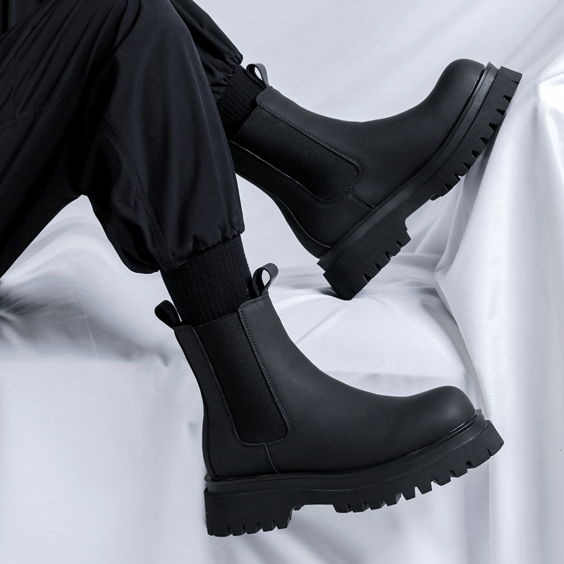 Espadrille Slip On - Bottes Chelsea montantes noires en cuir