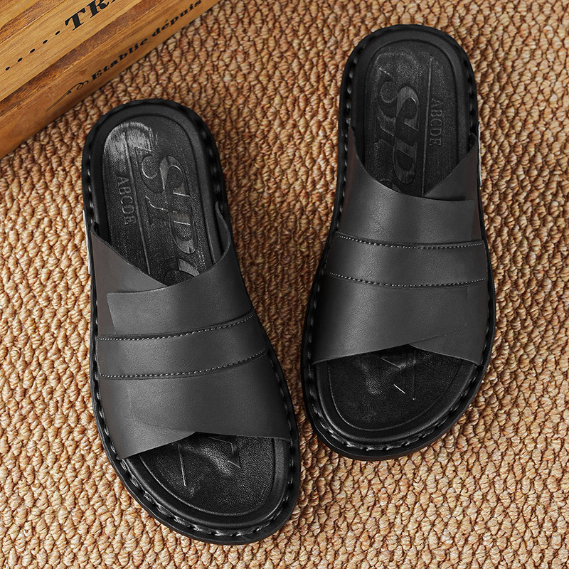 Sandales d'été classiques en c - Flip Flop Leather Men avis et prix