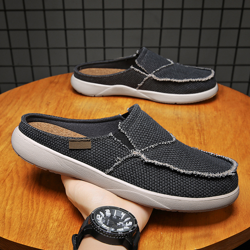 Toile sans lacet demi chaussur - Espadrille Slip On avis et prix